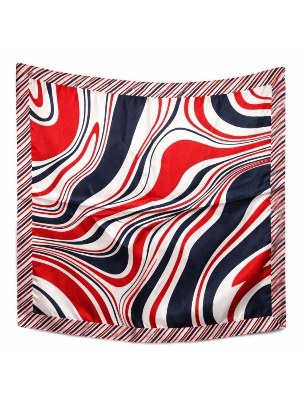 Red White Blue Satin Scarf 20x20 Patriotic Neck Hair Head Wrap